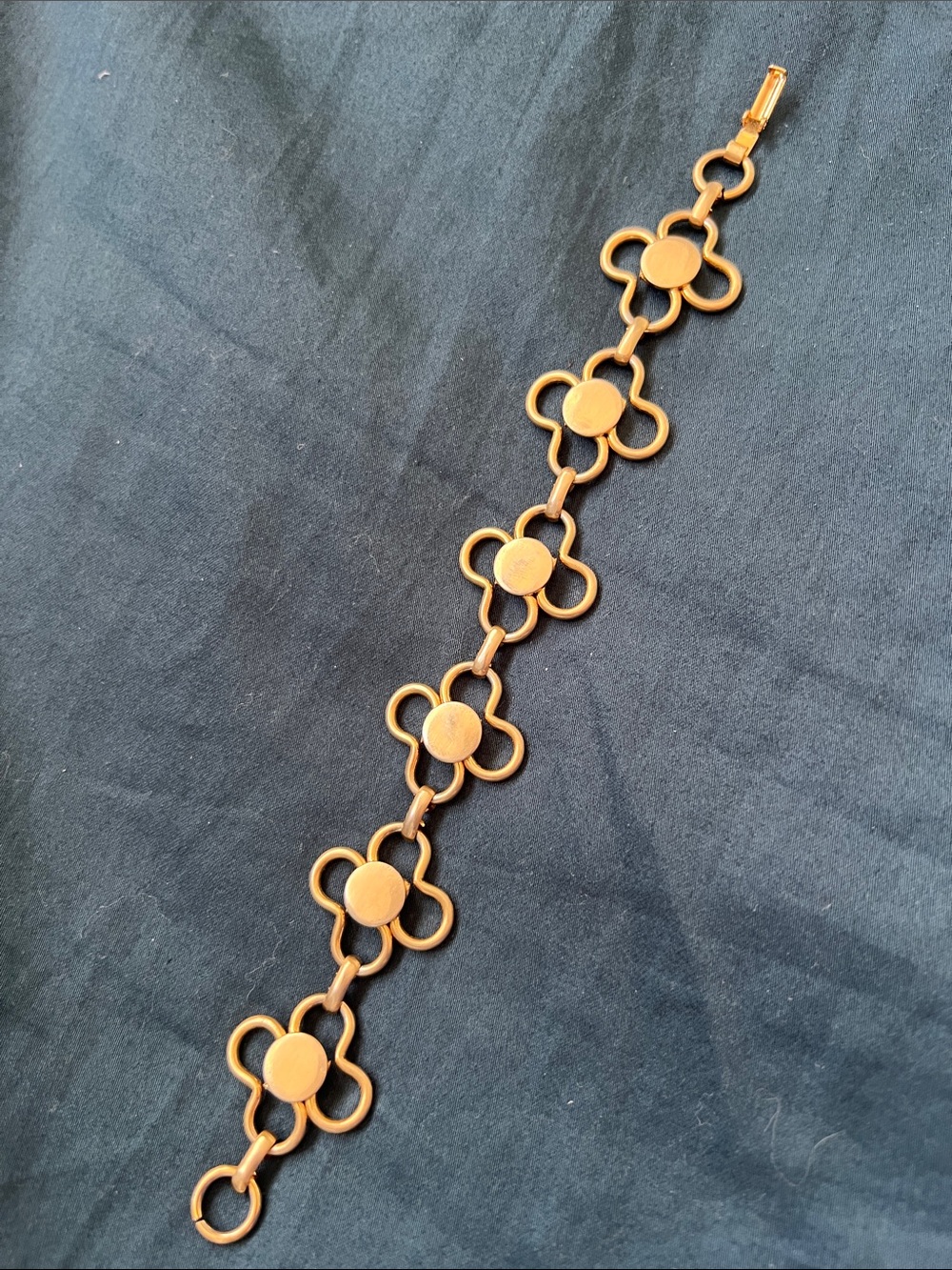 Gold Plated Floral Link Bracelet - Women's Jewelry